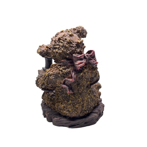 Bear Figurine Holding A Vintage Candlestick Telephone - Picture 4 of 8